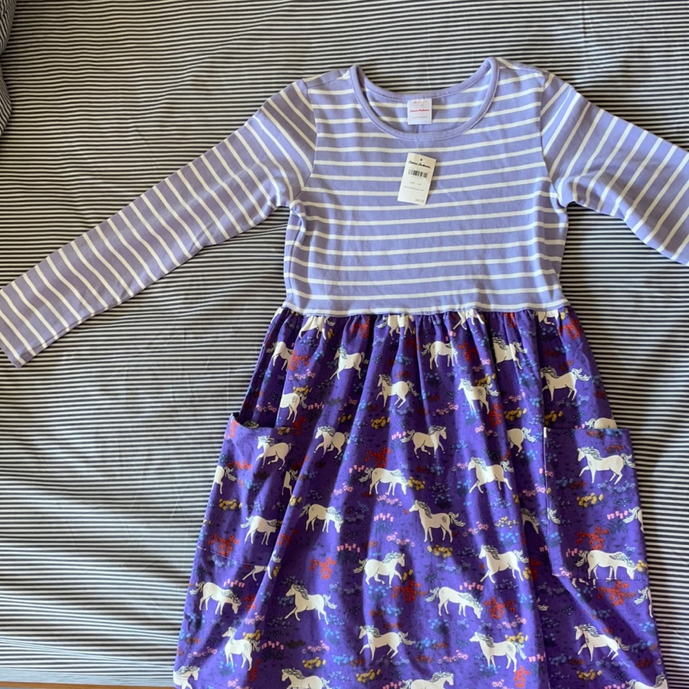 Hannah Anderson girls cotton dress, long sleeve